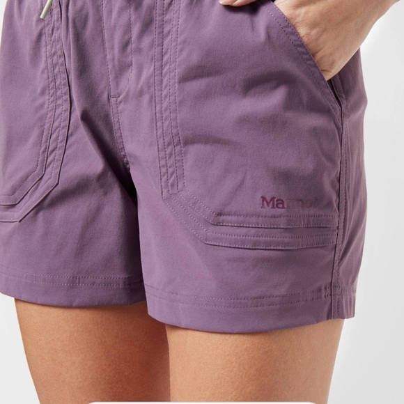 Marmot Shorts Womens 4” Inseam Lightweight Performance Purple Pockets Athleisure - Picture 3 of 10
